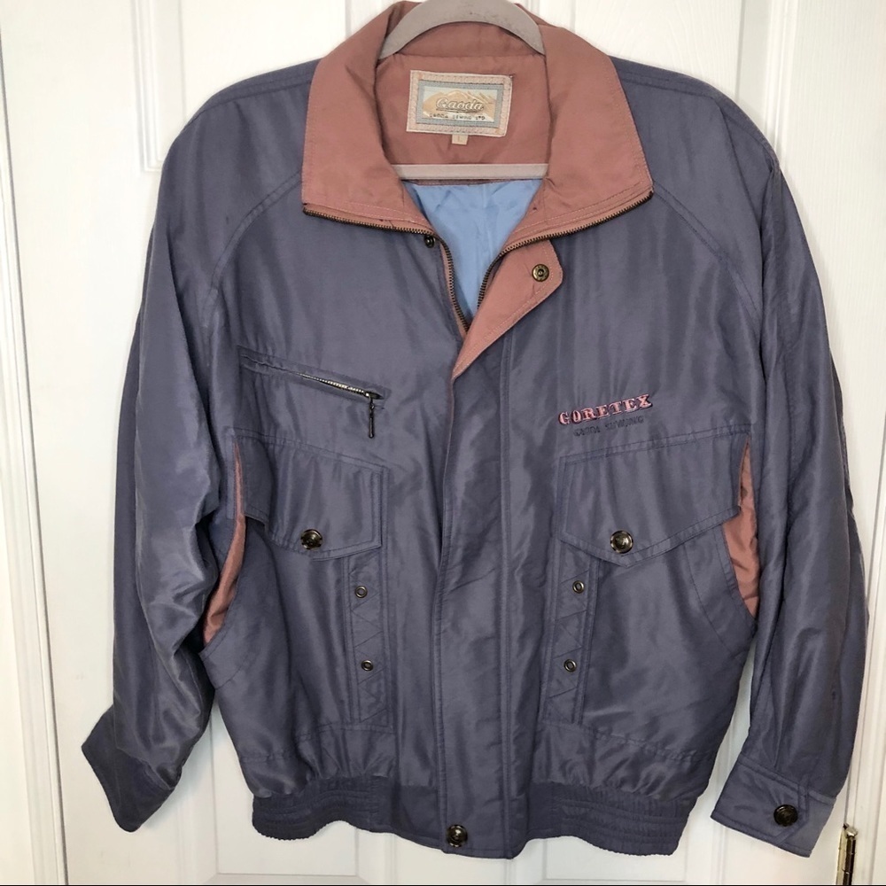 Vintage Purple & Pink Zip Up Bomber Jacket Large